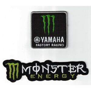 (2) Monster Energy Yamaha Racing Team Patch Iron / Sew-On
